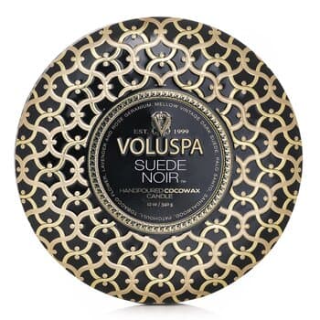 Voluspa 3 Wick Decorative Tin Candle - Suede Noir 340g/12oz Voluspa 3 Wick Decorative Tin Candle - Suede Noir 340g/12oz