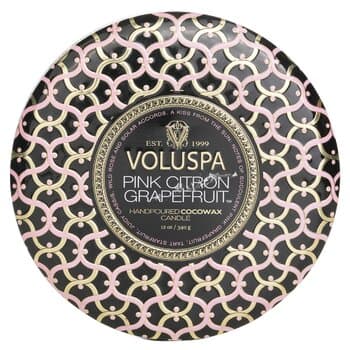 Voluspa 3 Wick Decorative Tin Candle - Pink Citron Grapefruit 340g/12oz Voluspa 3 Wick Decorative Tin Candle - Pink Citron Grapefruit 340g/12oz