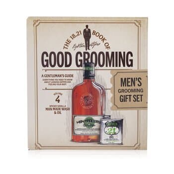 18.21 Man Made Book of Good Grooming Gift Set Volume 4: Spiced Vanilla (Wash 532ml + Oil 60ml) 2pcs 18.21 Man Made Book of Good Grooming Gift Set Volume 4: Spiced Vanilla (Wash 532ml + Oil 60ml) 2pcs