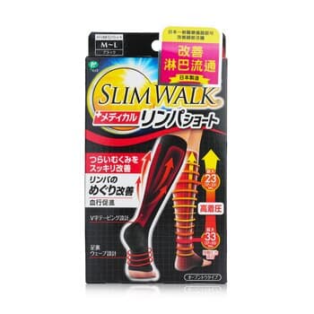 SlimWalk Compression Medical Lymphatic Open-Toe Socks, Short Type - # Black (Size: M-L) 1pair SlimWalk Compression Medical Lymphatic Open-Toe Socks, Short Type - # Black (Size: M-L) 1pair