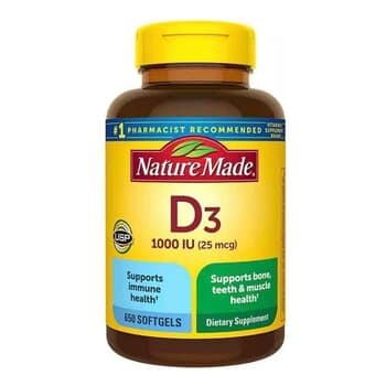 Nature Made Vitamin D3 1000 IU (25mcg) 650 Softgels Nature Made Vitamin D3 1000 IU (25mcg) 650 Softgels