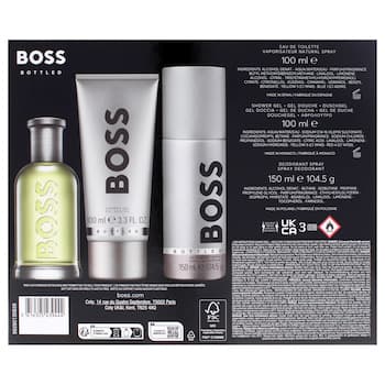 Hugo Boss Boss Bottled by Hugo Boss for Men 3 Pc Gift Set 3.3oz EDT Spray, 3.3oz Shower Gel, 5.1oz Deodorant Spray 3 Pc Gift Set Hugo Boss Boss Bottled by Hugo Boss for Men 3 Pc Gift Set 3.3oz EDT Spray, 3.3oz Shower Gel, 5.1oz Deodorant Spray 3 Pc Gift Set