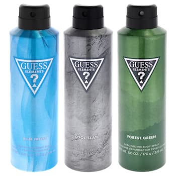 Guess Guess Elements Kit by Guess for Men 3 Pc Kit 6oz Body Spray Blue Forest, 6oz Body Spray Cool Slate, 6oz Body Spray F 3 Pc Kit 3 Pc Kit Guess Guess Elements Kit by Guess for Men 3 Pc Kit 6oz Body Spray Blue Forest, 6oz Body Spray Cool Slate, 6oz Body Spray F 3 Pc Kit 3 Pc Kit