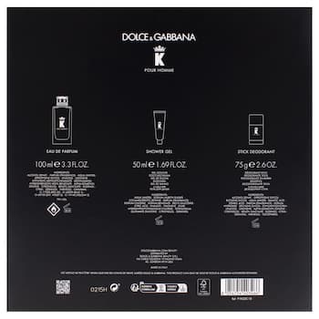 Dolce & Gabbana K by Dolce and Gabbana for Men 3 Pc Gift Set 3.3oz EDP Spray, 1.69oz Shower Gel, 2.6oz Deodorant Stick Fixed Size Dolce & Gabbana K by Dolce and Gabbana for Men 3 Pc Gift Set 3.3oz EDP Spray, 1.69oz Shower Gel, 2.6oz Deodorant Stick Fixed Size