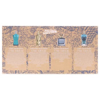 Jean Paul Gaultier Miniatures Set by Jean Paul Gaultier for Men 4 Pc Mini Gift Set 0.24oz Le Male EDT Spray, 0.24 Le Male Elixir EDP Spray, 0.24oz Scandal EDT Spray, 0.24oz Le Beau EDT Spray Fixed Size Jean Paul Gaultier Miniatures Set by Jean Paul Gaultier for Men 4 Pc Mini Gift Set 0.24oz Le Male EDT Spray, 0.24 Le Male Elixir EDP Spray, 0.24oz Scandal EDT Spray, 0.24oz Le Beau EDT Spray Fixed Size