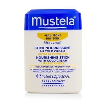 Mustela Nourishing Stick With Cold Cream (Lips & Cheeks) - For Dry Skin 9.2g/0.32oz Mustela Nourishing Stick With Cold Cream (Lips & Cheeks) - For Dry Skin 9.2g/0.32oz