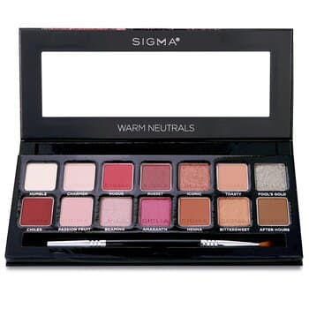 Sigma Beauty Warm Neutrals Eyeshadow Palette (14x Eyeshadow + 1x Dual Ended Brush) 19.04g/0.67oz Sigma Beauty Warm Neutrals Eyeshadow Palette (14x Eyeshadow + 1x Dual Ended Brush) 19.04g/0.67oz