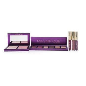 Sigma Beauty Magnifique Makeup Collection (1x Eyeshadow Palette + 1x Berry Glow Cheek Duo + 1x Adored Mini Lip Set + Bag) Picture Color Sigma Beauty Magnifique Makeup Collection (1x Eyeshadow Palette + 1x Berry Glow Cheek Duo + 1x Adored Mini Lip Set + Bag) Picture Color