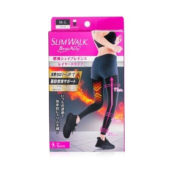 SlimWalk Compression Leggings with Taping Function for Sports - #Black (Size: M-L) 1pair SlimWalk Compression Leggings with Taping Function for Sports - #Black (Size: M-L) 1pair