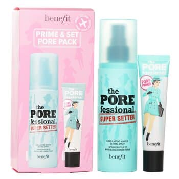 Benefit Prime & Set Pore Pack: The Porefessional Smoothing Face Primer + Super Setter Long Lasting Makeup Setting Spray 2pcs Benefit Prime & Set Pore Pack: The Porefessional Smoothing Face Primer + Super Setter Long Lasting Makeup Setting Spray 2pcs