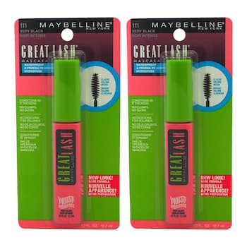 Maybelline Great Lash Waterproof Mascara 111 Very Black by Maybelline for Women 0.43 oz Mascara Pack of 2 0.43 oz Maybelline Great Lash Waterproof Mascara 111 Very Black by Maybelline for Women 0.43 oz Mascara Pack of 2 0.43 oz