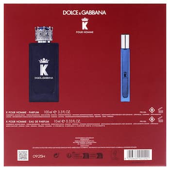 Dolce & Gabbana K by Dolce and Gabbana for Men 2 Pc Gift Set 3.3oz Parfum Spray, 0.33oz EDP Spray (Mini) 2 Pc Gift Set Dolce & Gabbana K by Dolce and Gabbana for Men 2 Pc Gift Set 3.3oz Parfum Spray, 0.33oz EDP Spray (Mini) 2 Pc Gift Set
